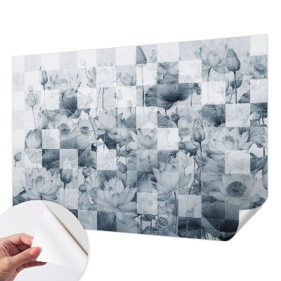 Papel mural texturado decorativo con diseño de flores de loto