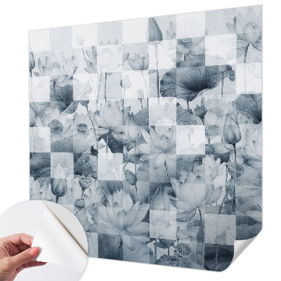 Papel mural texturado decorativo con diseño de flores de loto