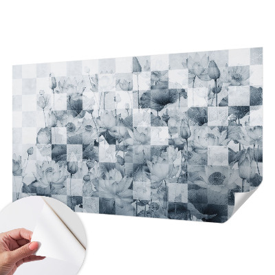 Papel mural texturado decorativo con diseño de flores de loto