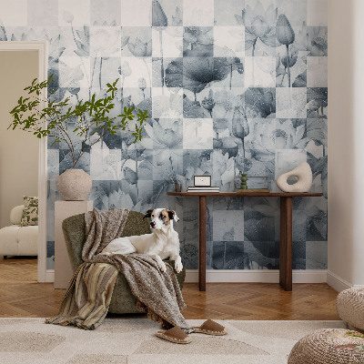 Papel mural texturado decorativo flores de loto