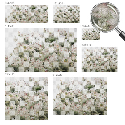 Fotomural decorativo para cabecero de cama con patrones de loto