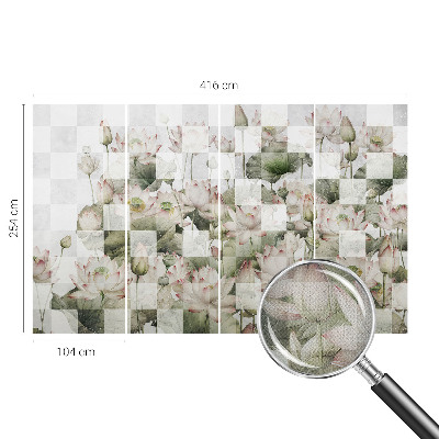Fotomural decorativo para cabecero de cama con patrones de loto
