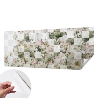 Fotomural decorativo para cabecero de cama con patrones de loto