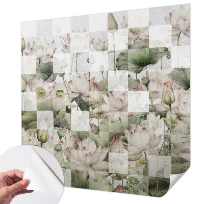 Fotomural decorativo para cabecero de cama con patrones de loto