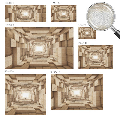 Papel mural texturado decorativo Túnel de madera