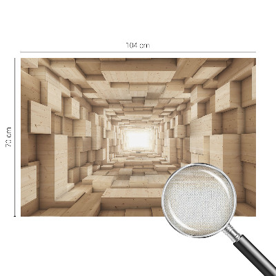 Papel mural texturado decorativo Túnel de madera