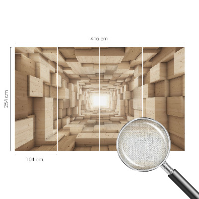 Papel mural texturado decorativo Túnel de madera