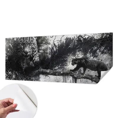 Mural de pared con estampado hermoso con un motivo de leopardos abstractos