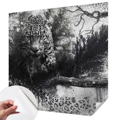 Mural de pared con estampado hermoso con un motivo de leopardos abstractos