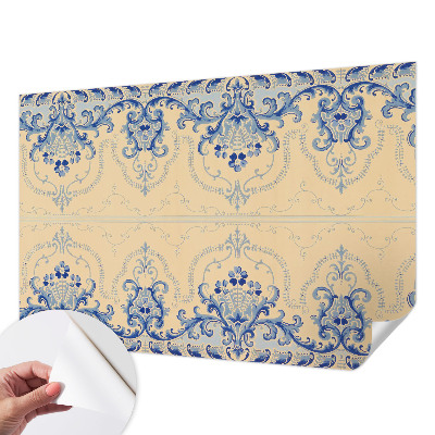 Fotomural decorativo para cabecero de cama con motivos adornos azules