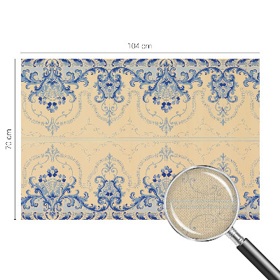 Fotomural decorativo para cabecero de cama con motivos adornos azules