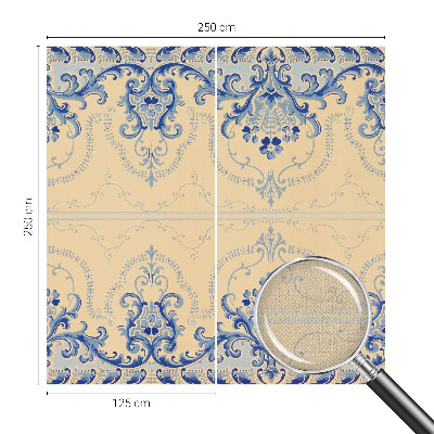 Fotomural decorativo para cabecero de cama con motivos adornos azules