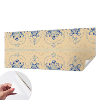 Fotomural decorativo para cabecero de cama con motivos adornos azules