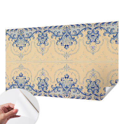 Fotomural decorativo para cabecero de cama con motivos adornos azules