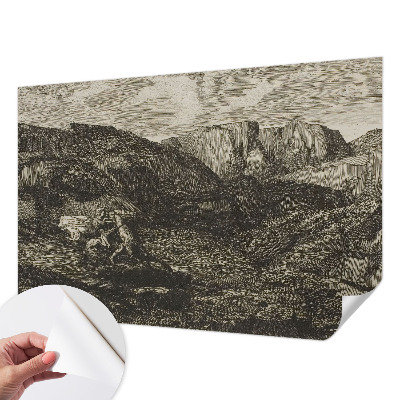 Papel mural con patrón decorativo Viaje a la montaña