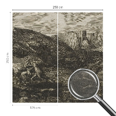 Papel mural con patrón decorativo Viaje a la montaña