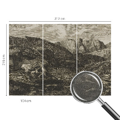 Papel mural con patrón decorativo Viaje a la montaña