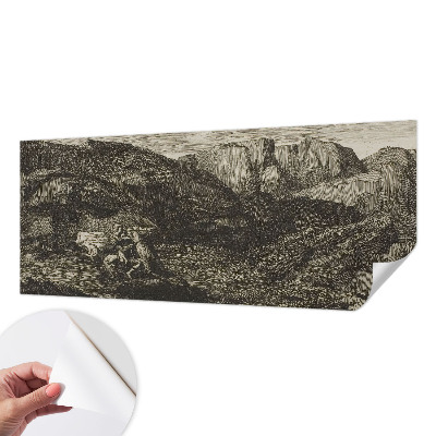 Papel mural con patrón decorativo Viaje a la montaña