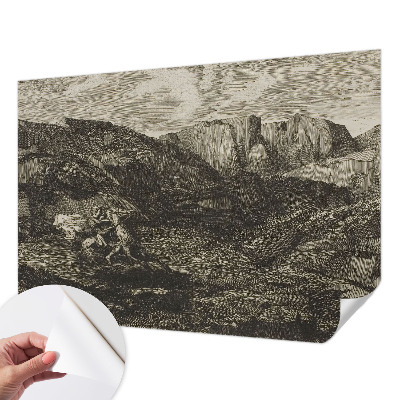 Papel mural con patrón decorativo Viaje a la montaña