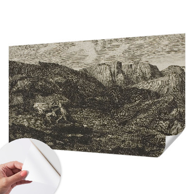 Papel mural con patrón decorativo Viaje a la montaña