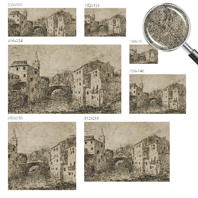 Mural de pared con estampado hermoso Panorama de la ciudad