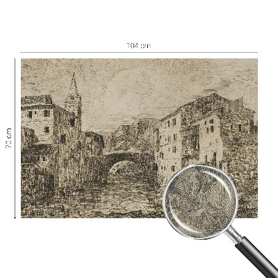 Mural de pared con estampado hermoso Panorama de la ciudad