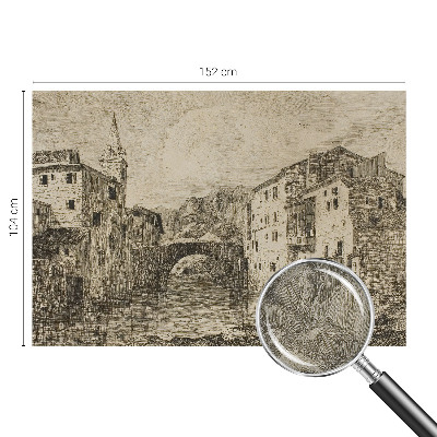 Mural de pared con estampado hermoso Panorama de la ciudad