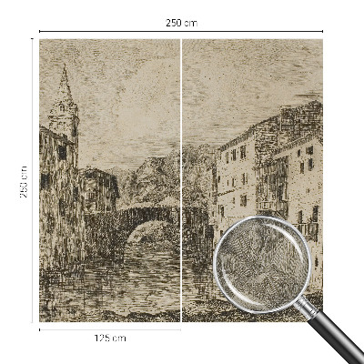 Mural de pared con estampado hermoso Panorama de la ciudad