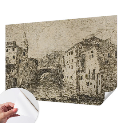 Mural de pared con estampado hermoso Panorama de la ciudad