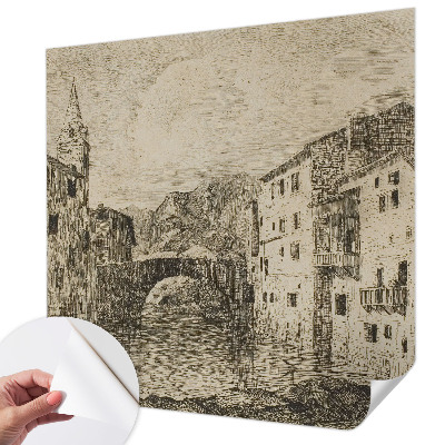 Mural de pared con estampado hermoso Panorama de la ciudad