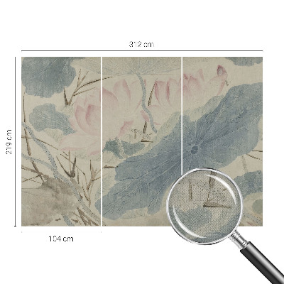 Papel mural texturado decorativo hojas de loto