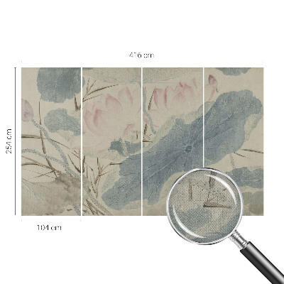 Papel mural texturado decorativo hojas de loto