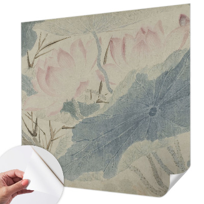 Papel mural texturado decorativo hojas de loto