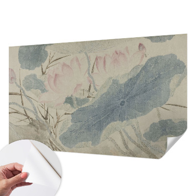 Papel mural texturado decorativo hojas de loto