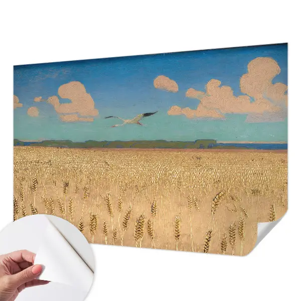 Mural de pared con estampado hermoso con un motivo de campo de trigo