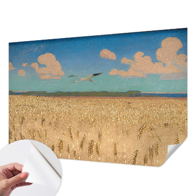 Mural de pared con estampado hermoso con un motivo de campo de trigo
