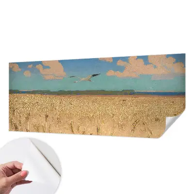 Mural de pared con estampado hermoso con un motivo de campo de trigo