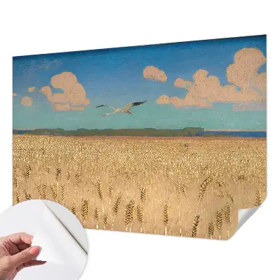 Mural de pared con estampado hermoso con un motivo de campo de trigo
