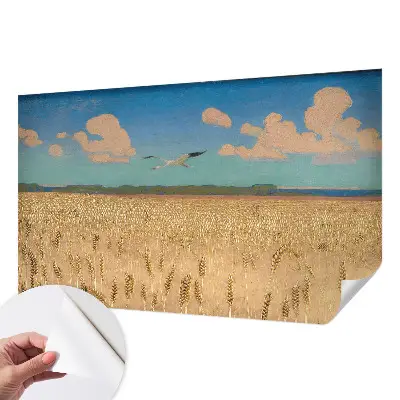 Mural de pared con estampado hermoso con un motivo de campo de trigo