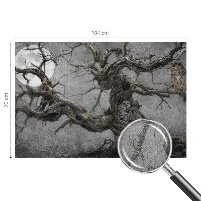 Fotomural decorativo para cabecero de cama con diseño de búho misterioso