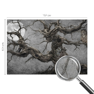 Fotomural decorativo para cabecero de cama con diseño de búho misterioso