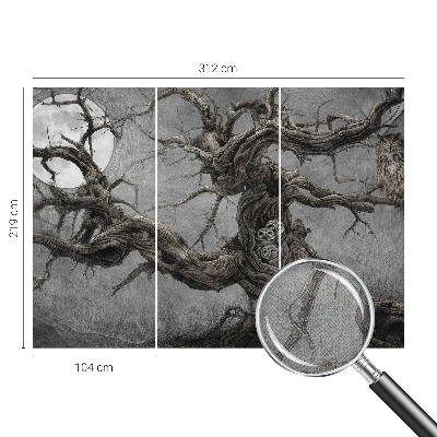 Fotomural decorativo para cabecero de cama con diseño de búho misterioso