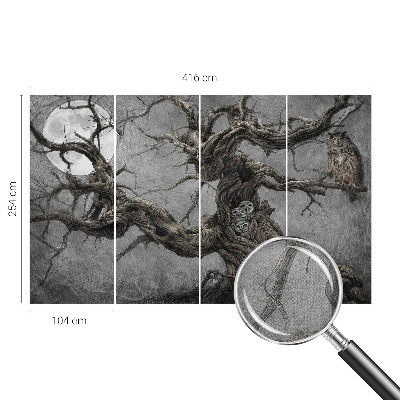 Fotomural decorativo para cabecero de cama Búho misterioso