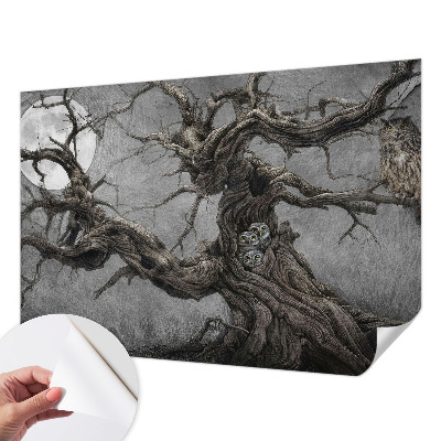 Fotomural decorativo para cabecero de cama Búho misterioso