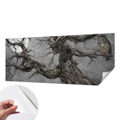 Fotomural decorativo para cabecero de cama con diseño de búho misterioso