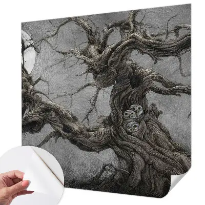 Fotomural decorativo para cabecero de cama con diseño de búho misterioso