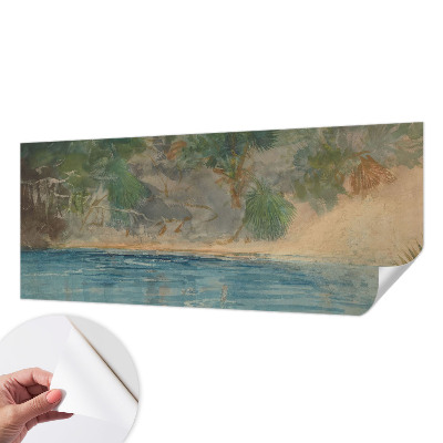 Papel mural texturado decorativo costa tropical