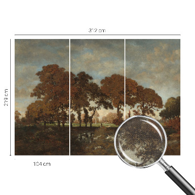 Papel mural con patrón decorativo Paisaje idílico