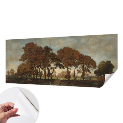 Papel mural con patrón decorativo con un paisaje idílico