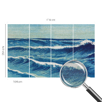 Mural de pared con estampado hermoso con el motivo de olas del mar